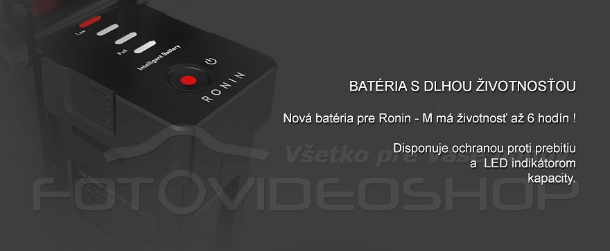 BATRIA S DLHOU IVOTNOSOU  Nov batria pre Ronin - M m ivotnos a 6 hodn !  Disponuje ochranou proti prebitiu a  LED indiktorom kapacity.